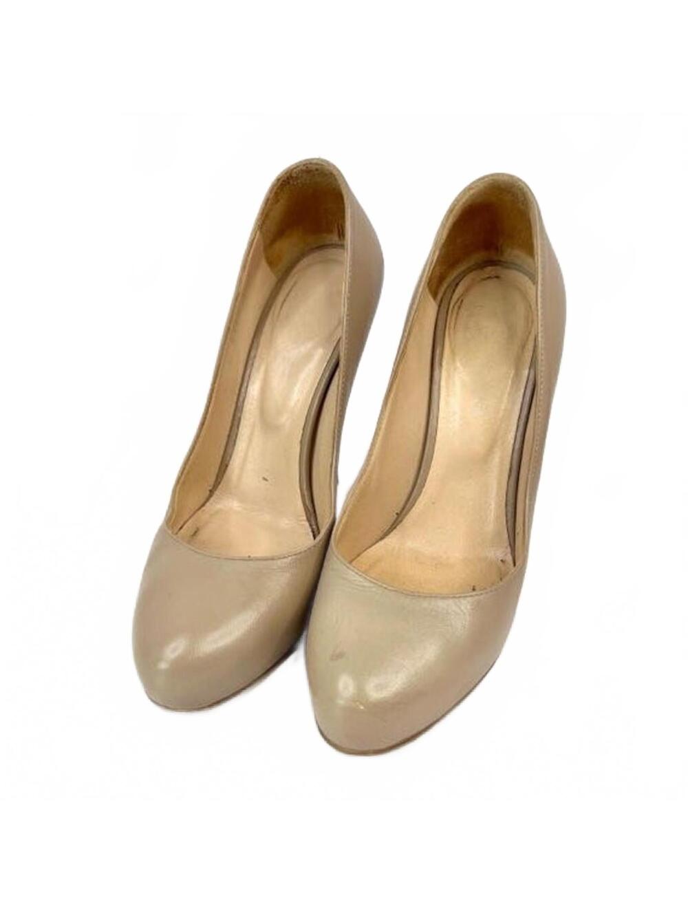 SERGIO ROSSI Beige Leather 4 Inch Heel Shoes Size 5 (EU 35.5)
